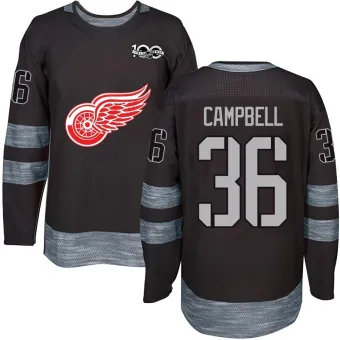 Men's Jack Campbell Detroit Red Wings 1917-2017 100th Anniversary Jersey - Black Authentic