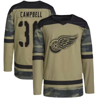 Men's Jack Campbell Detroit Red Wings Military Appreciation Practice Jersey - Camo Authentic