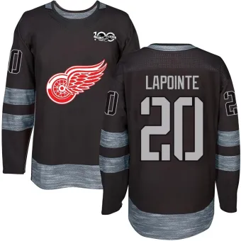 Men's Martin Lapointe Detroit Red Wings 1917-2017 100th Anniversary Jersey - Black Authentic