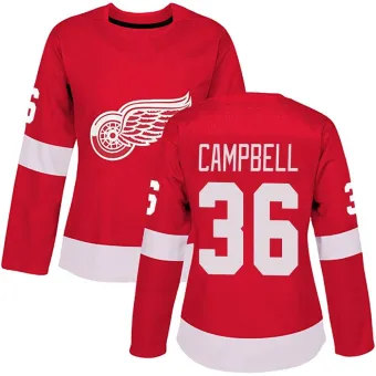 Women's Jack Campbell Detroit Red Wings Home Jersey - Red Authentic