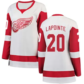 Women's Martin Lapointe Detroit Red Wings Away Jersey - White Breakaway