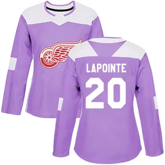 Women's Martin Lapointe Detroit Red Wings Hockey Fights Cancer Practice Jersey - Purple Authentic